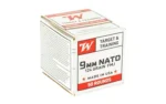 Winchester Ammunition Winchester USA Target & Training NATO Handgun Ammunition 9mm Luger 124 gr. FMJ 1200 fps 50/ct