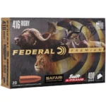 Federal Cartridge Co. Federal Premium Cape-Shok Rifle Ammunition .416 Rigby 400 gr SAF 2400 fps - 20/ct - alternate view 3