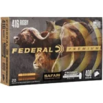 Federal Cartridge Co. Federal Premium Cape-Shok Rifle Ammunition .416 Rigby 400 gr TBSS 2370 fps - 20/ct - alternate view 3