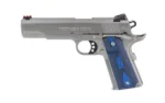 Colt Manufacturing Colt 1911 Competition Handgun .38 Super 9rd Magazine 5" Barrel Stainless with Blue Grip - alternate view 3