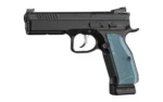 Cz-Usa Firearms CZ Shadow 2 Optic Ready Handgun 9mm Luger 19rd Magazine 4.7" Barrel Black Frame Blue Grips - alternate view 3