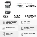 LB Marketing Inc DBA Police Security Flashlights Police Security Flashlights MORF 2-in-1 Lantern 380 Lumen Black - alternate