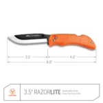 Outdoor Edge RazorPro L Replaceable Blade Folding Knife 3-1/2" Drop Point Blade Orange - alternate view 4