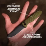 Outdoor Edge Dirk Folding Knife 3-1/4" Drop Point Blade Green - alternate view 4