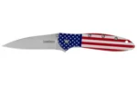 Kershaw Knives Kershaw Leek Folding Knife 3" Drop Point Blade USA Flag - alternate view 4