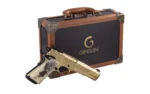 EAA - European American Armory Corp EAA Girsan MC1911 Gold Lux Handgun .38 Super 9rd Magazine 5" Barrel Engraved Slide and