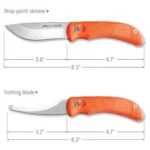 Outdoor Edge Swingblade Rotating Dual-Blade Hunting Knife 3-3/5" Drop Point Blade 3-1/5" Gutting Orange - alternate view 4