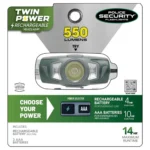 LB Marketing Inc DBA Police Security Flashlights Police Security Flashlights Twin Power LED Headlamp 550 Lumens White Grey