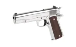 Colt Manufacturing Colt 1911 Gov't Handgun .38 Super 9rd Magazine 5" Barrel Polished Stainless with Wood Grips - alternate