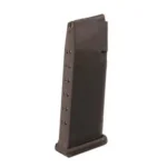 Promag Magazine for Glock 21, angled view of black magazine with witness holes