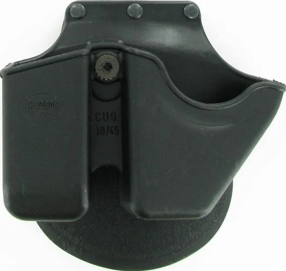 Fobus for Glock/H&K Roto Handcuff/Magazine Holster, black paddle holster in front view
