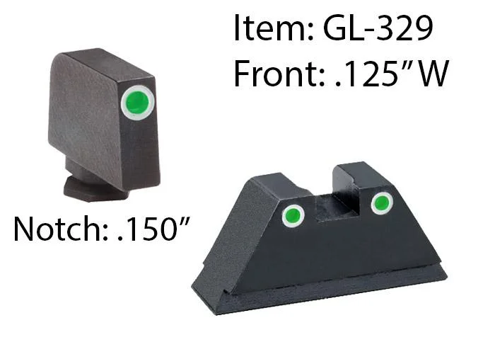 glock-suppressor-height-sights-tall-green-tritium-primary-1 Ameriglo Amerigo Custom Combination sight set, front and rear sights with green dots