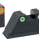 Ameriglo Green Tritium Round Outline sights, black set with green and orange inserts
