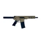 10 Ring Great Lakes AR-15 Pistol FDE right-side view with black grip and magazine
