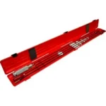 MTM Gun Cleaning Rod Case, red open case with cleaning rods and accessories inside