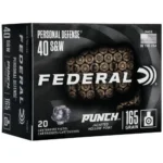 Federal Cartridge Co. Federal Personal Defense Punch Handgun Ammunition .40 S&W 165 gr JHP 1130 fps 20/ct - alternate view 2