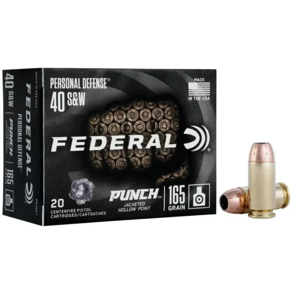 Federal Cartridge Co. Federal Personal Defense Punch Handgun Ammunition .40 S&W 165 gr JHP 1130 fps 20/ct