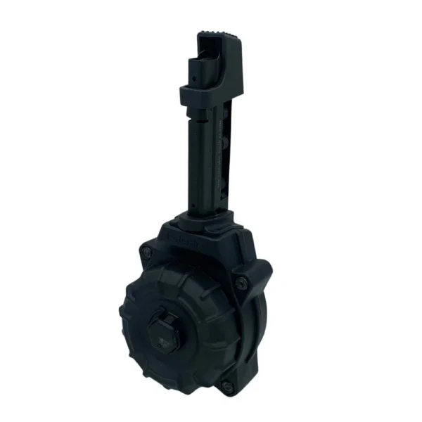 ProMag S&W M&P Shield EZ Drum Handgun Magazine, upright black drum with extended feed tower