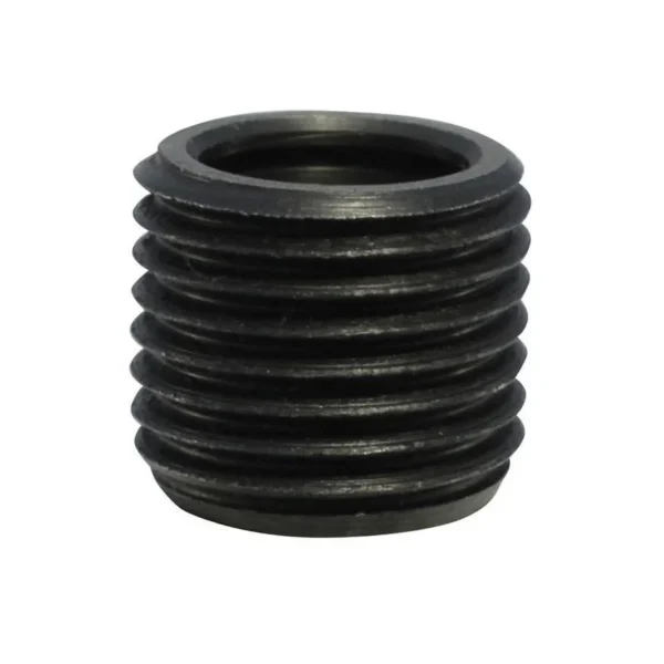 GrovTec HD Push Button Swivel Base, black threaded cylindrical base in angled view
