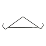 Allen Gambrel Frame, black steel wire frame in front view with angled arms and upturned hooks