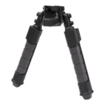 ALLEN HELIX POLYM BIPOD LOW PIC RAIL black front view with two deployed legs