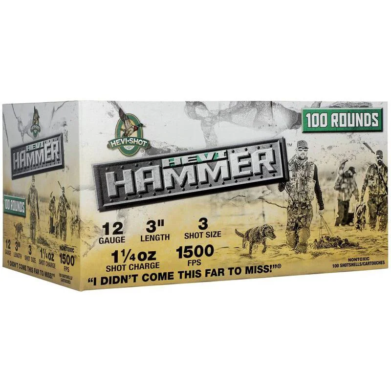 hevi-hammer-12ga-bismuth-steel-shotshells-primary Environ Metal Inc Hevi-Shot HEVI-Hammer shotshells, front view of camouflage box