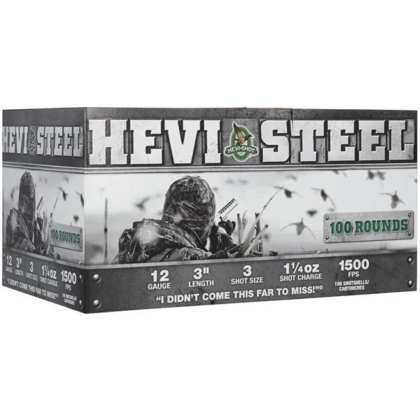 Environ Metal Inc HEVI-Shot HEVI-Steel Shotshells, black and white ammunition case