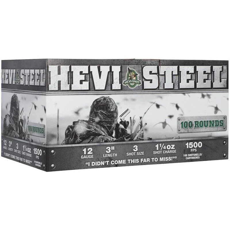 hevi-steel-shotshells-12ga-high-velocity-primary-1 Environ Metal Inc HEVI-Shot HEVI-Steel Shotshells, black and white ammunition case