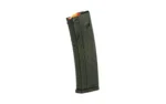 HEXMAG SERIES 2 5.56 15RD BLK black curved magazine, angled side view with orange follower