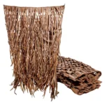 Higdon Blind Grass, brown grass sheets shown hanging and folded