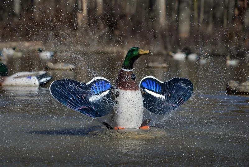 higdon-outdoors-xs-splashing-flasher-mallard-drake-primary Higdon Outdoors XS Splashing Flasher Mallard Drake Moving Decoy, duck decoy splashing on water