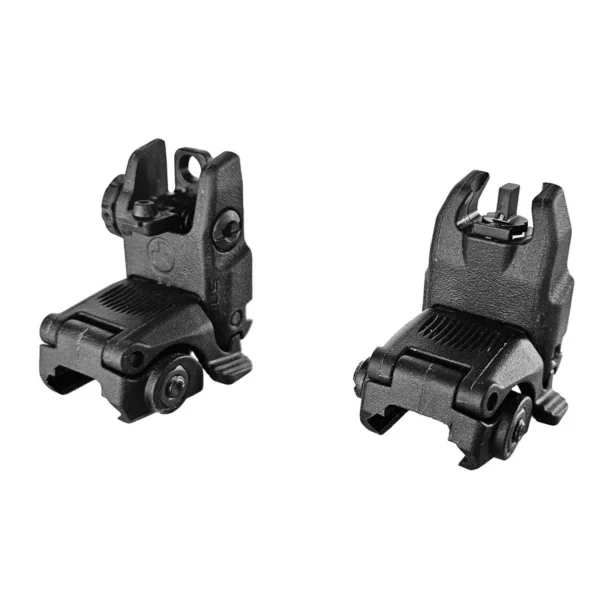 Hiviz HI-VIZ Front Folding AR-15 Sight, two black angled views with rail mounts