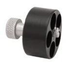 HKS A-Series Revolver Speedloader, black angled view with five chambers and silver twist knob