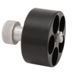 HKS A-Series Revolver Speedloader, black angled view with five chambers and silver twist knob