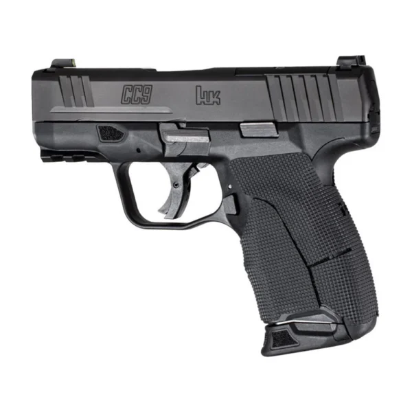 Hogue Wrapter H&K CC9 adhesive grip, black rubber block texture shown installed in side view