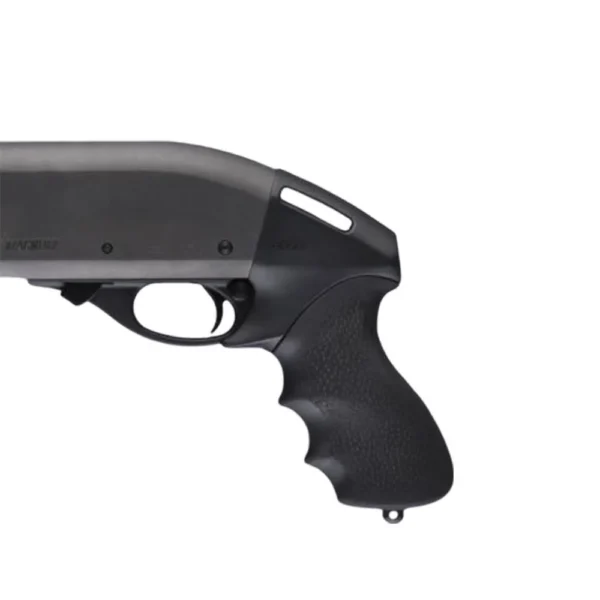 Hogue Tamer Pistol Grip & Forend - Remington 870, black grip and forend in right-side view