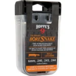 Hoppe's Boresnake Den 6mm .243 Caliber Rifle, black and clear retail case in front view