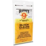 Hoppe's HOPPES RUST&LEAD REMVR CLOTH SNGL, front view of white and yellow Quick Clean packet