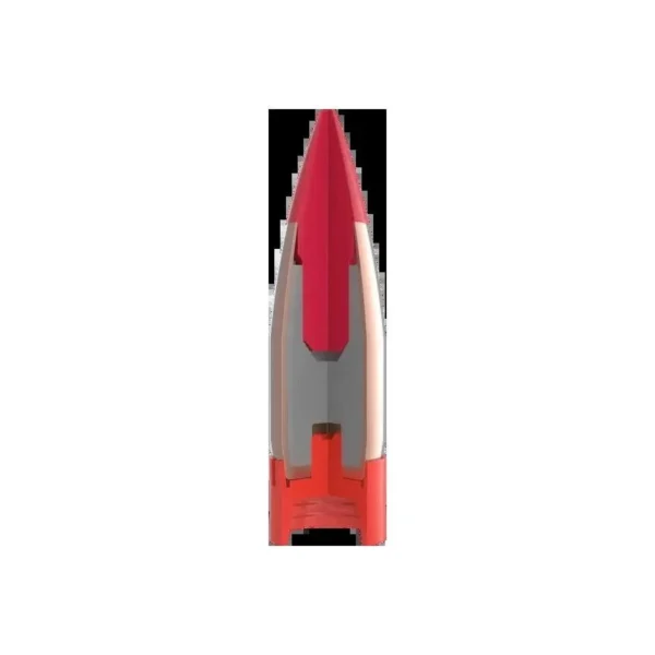 Hornady 45 cal 280 gr Bore Driver ELD-X Muzzleloader Bullets, cutaway view with red polymer tip