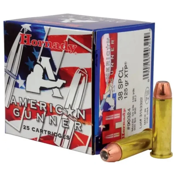 Hornady Mfg Hornady American Gunner Handgun Ammunition .38 Spl 125 gr XTP 900 fps 25/ct
