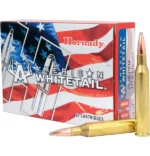 Hornady HRNDY AW 2506 117GR INT BTSP, red white and blue box with cartridges