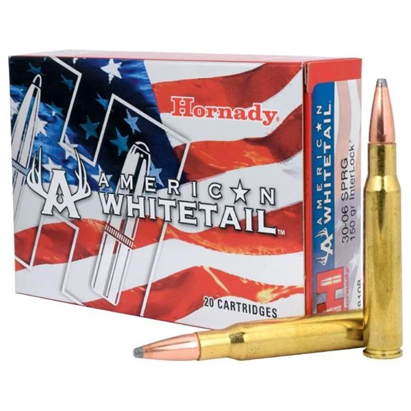 Hornady Mfg Hornady American Whitetail Rifle Ammunition .30-06 Sprg 150 gr SP 2910 fps 20/ct