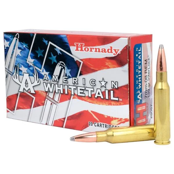 Hornady Mfg Hornady American Whitetail Rifle Ammunition 7mm 08 Rem 139 gr SP 2608 fps 20/ct