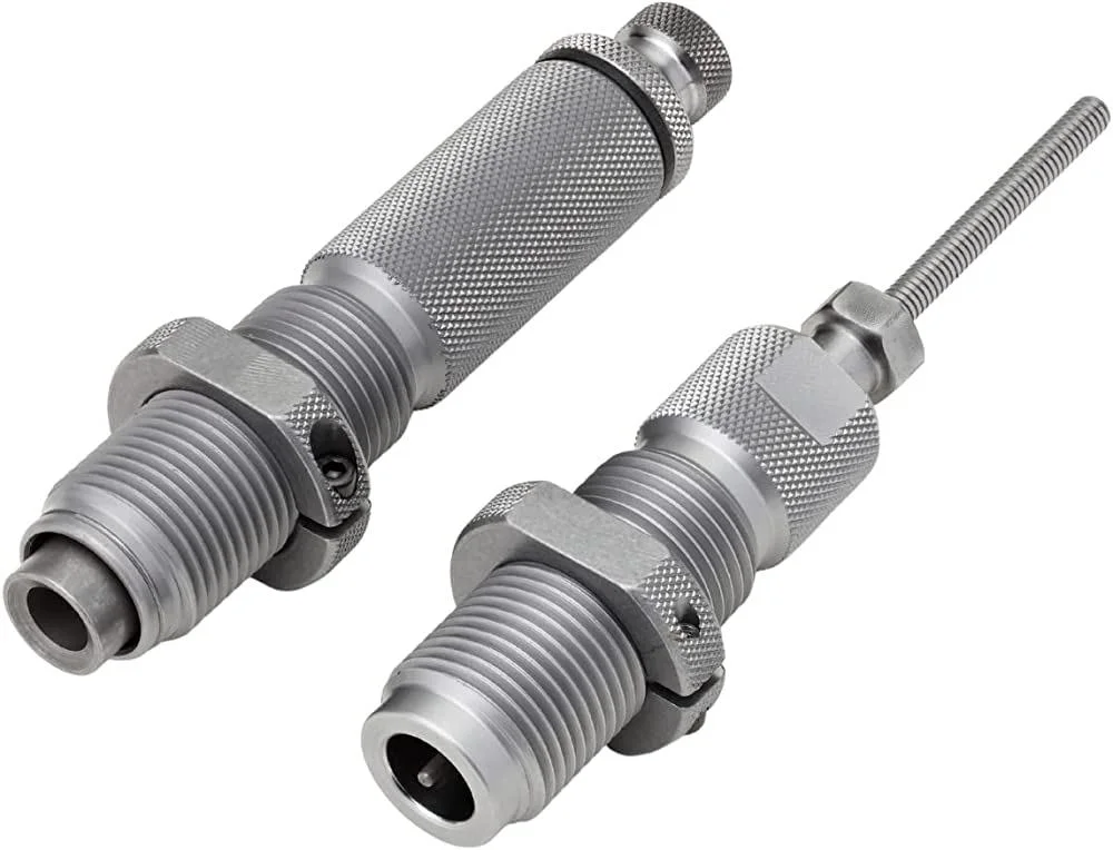 hornady-custom-grade-new-dimension-series-iii-primary Hornady Custom Grade New Dimension Series III silver two-die set with knurled bodies
