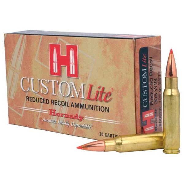 Hornady Mfg Hornady Custom Lite Rifle Ammunition .308 Win 125 gr SST 2675 fps 20/ct