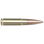 Frontier 300 BLKOUT 208GR FMJ, side view of one brass cartridge with copper-colored bullet