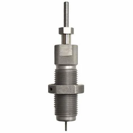 hornady-full-length-die-350-legend-primary Hornady Full Length Die, front view of silver threaded die with knurled adjustment stem
