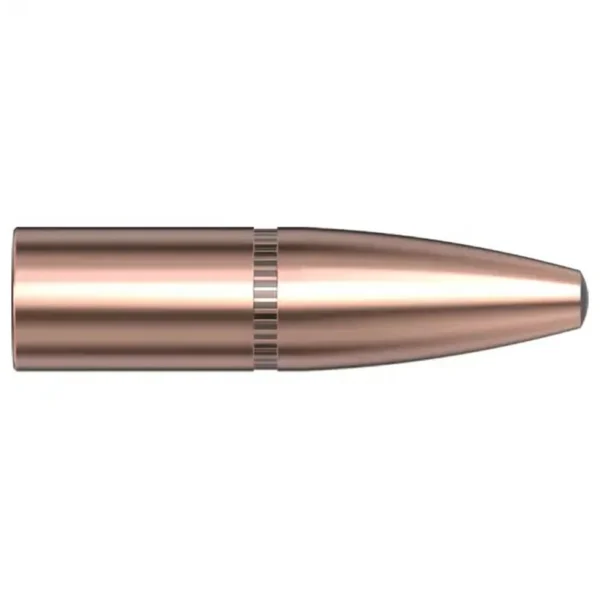 Hornady InterLock Bullets, copper-coloured pointed bullet in side view