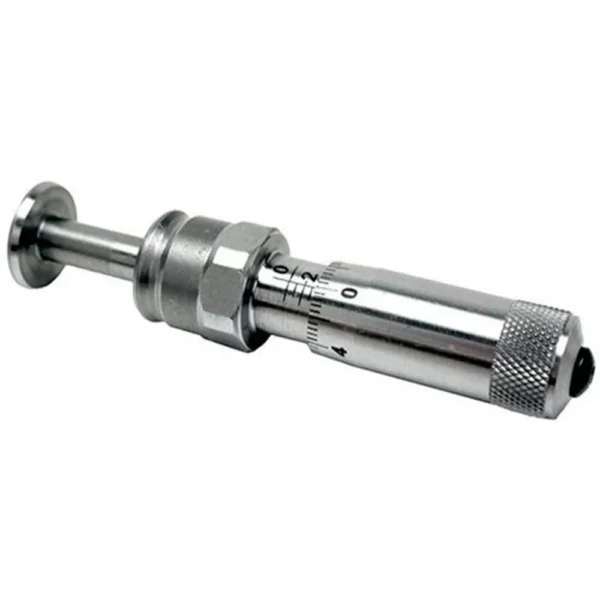 Hornady Lock-N-Load Micrometer Rifle Powder Measure, angled view of silver adjustment stem