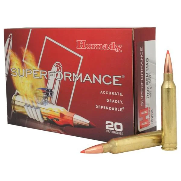 Hornady Mfg Hornady Superformance Rifle Ammunition 7mm Rem Mag 162 gr SST 3030 fps 20/ct